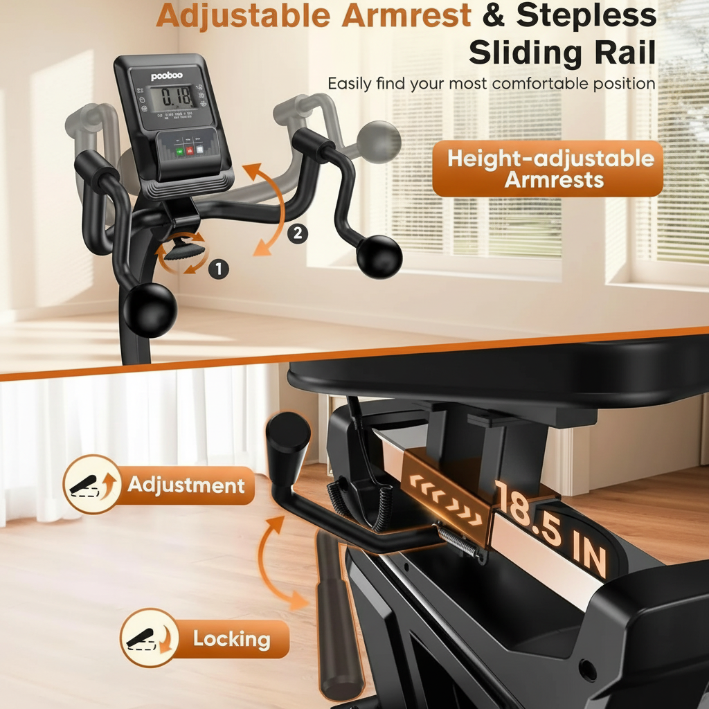 LNOW 400lb Capacity Recumbent Bike: Bluetooth & Arm Exerciser