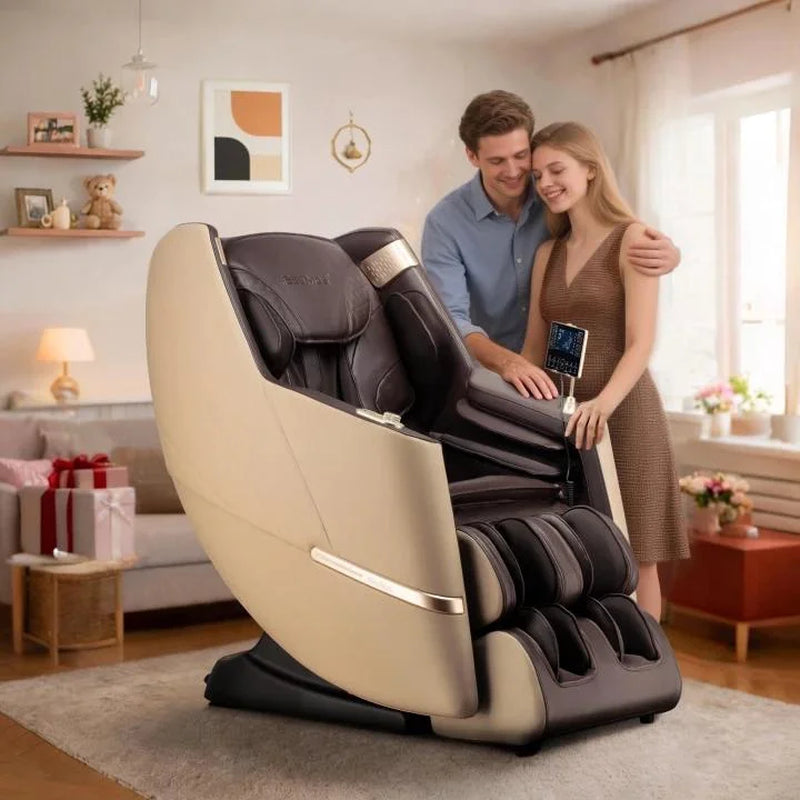 4D Massage Chair Full Body Zero Gravity, Massage Chairs and Recliners with Heated, SL Track, Bluetooth, APP Controller(Beige)