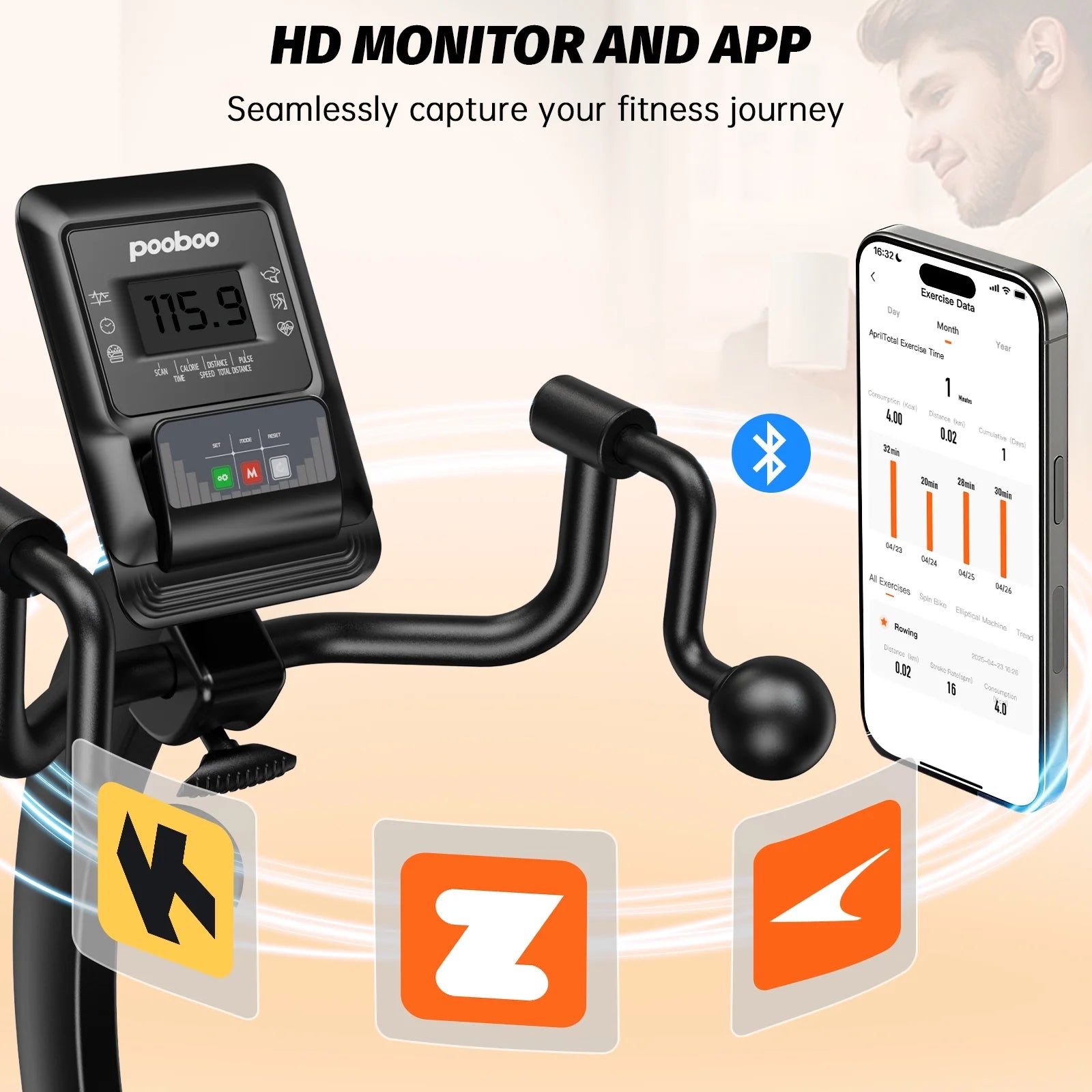 Magnetic Build-In Bluetooth Recumbent Exercise Bike with Adjustable and Comfortable Seat, Light Commercial Stationary Bike with Arm Workout for Adult/Seniors Home Exercise, 400LBS